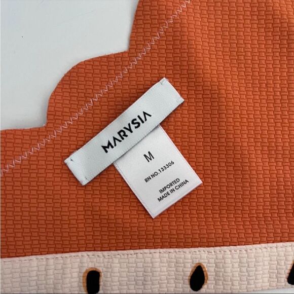 MARYSIA SWIM Mott Bikini Top in Pink, Black & Terracotta Size M - Picture 4 of 8